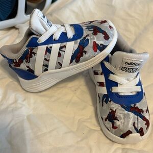 Size 4 Spider-Man adidas shoes